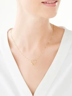 Złoty naszyjnik, skręcone blaszki - serce