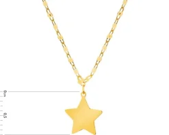 Złoty naszyjnik, skręcone blaszki - gwiazda