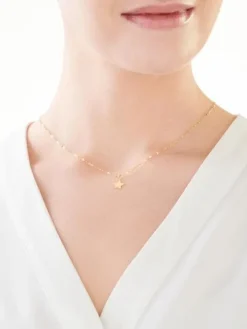 Złoty naszyjnik, skręcone blaszki - gwiazda