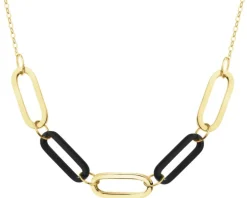 Złoty naszyjnik z agatami - paper clip