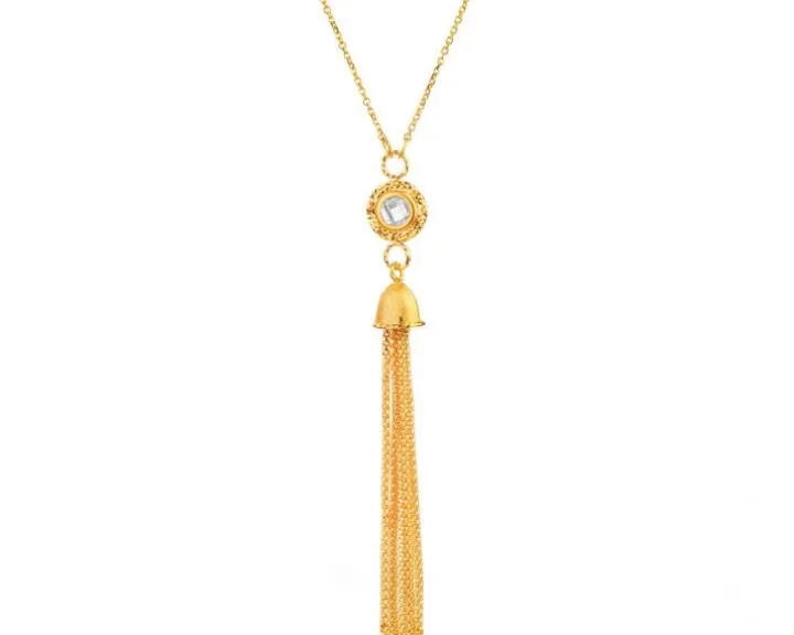 Złoty naszyjnik z cyrkonią, ankier