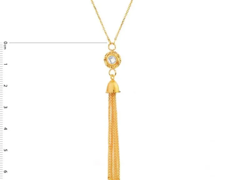 Złoty naszyjnik z cyrkonią, ankier