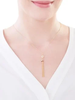 Złoty naszyjnik z cyrkonią, ankier