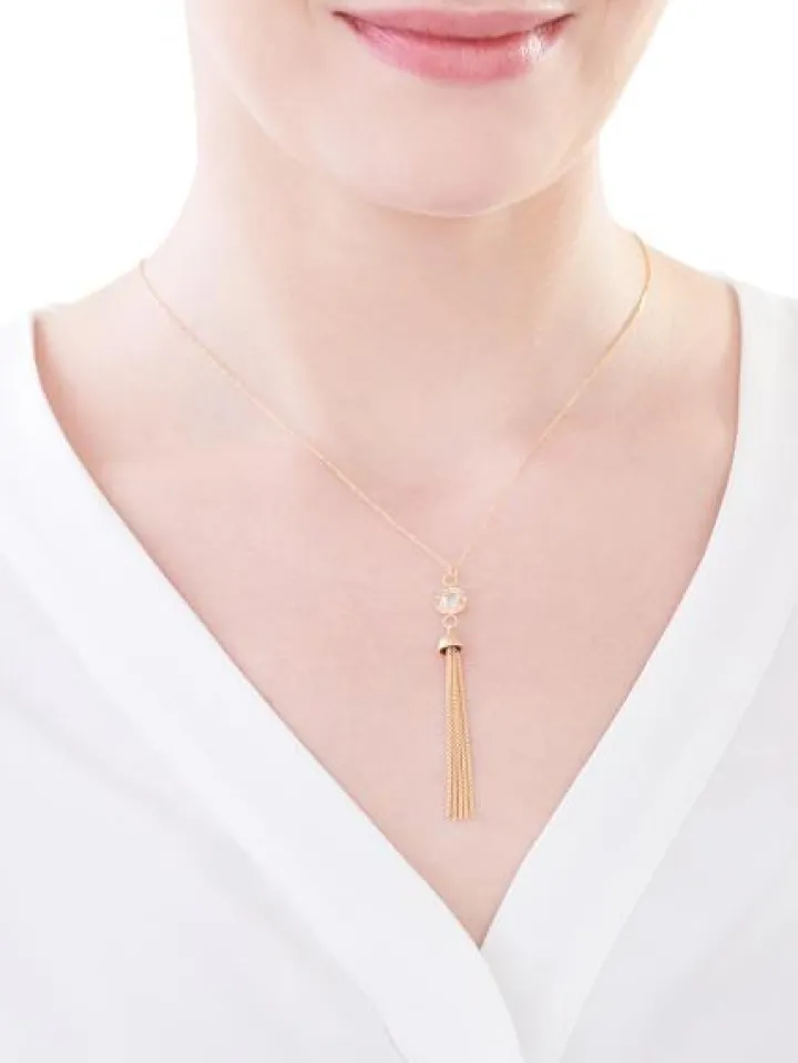 Złoty naszyjnik z cyrkonią, ankier