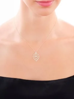 Złoty naszyjnik z  cyrkonią, ankier