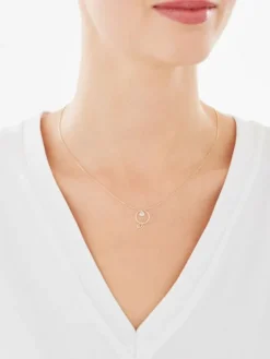 Złoty naszyjnik z cyrkonią, ankier - serce