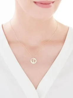 Złoty naszyjnik z cyrkonią, ankier - stópki