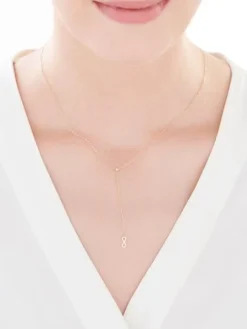 Złoty naszyjnik z cyrkonią, ankier - nieskończoność