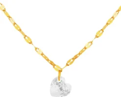 Złoty naszyjnik z cyrkonią - serce