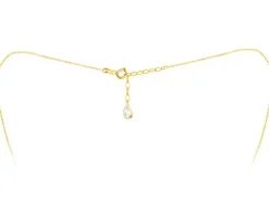 Złoty naszyjnik z cyrkonią, ankier - serca