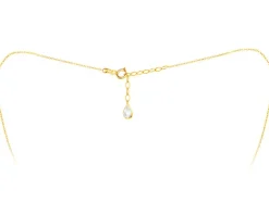 Złoty naszyjnik z cyrkonią, ankier - serca