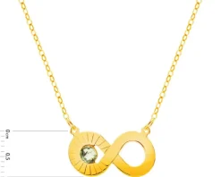 Złoty naszyjnik z cyrkonią, ankier - nieskończoność