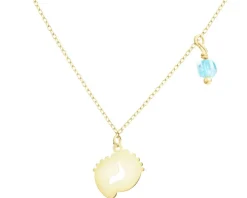 Złoty naszyjnik z cyrkonią - stópki