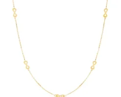 Złoty naszyjnik z cyrkonią, ankier - nieskończoność