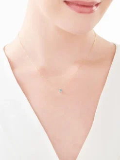 Złoty naszyjnik z cyrkonią, ankier