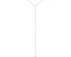 Złoty naszyjnik z cyrkonią, ankier