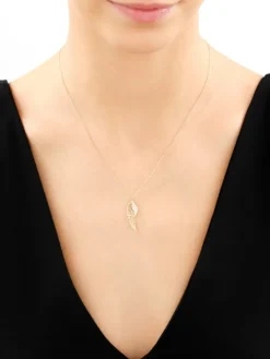 Złoty naszyjnik z cyrkoniami - skrzydło