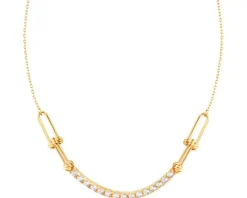 Złoty naszyjnik z cyrkoniami, ankier