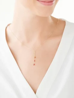 Złoty naszyjnik z cyrkoniami, ankier - kulki