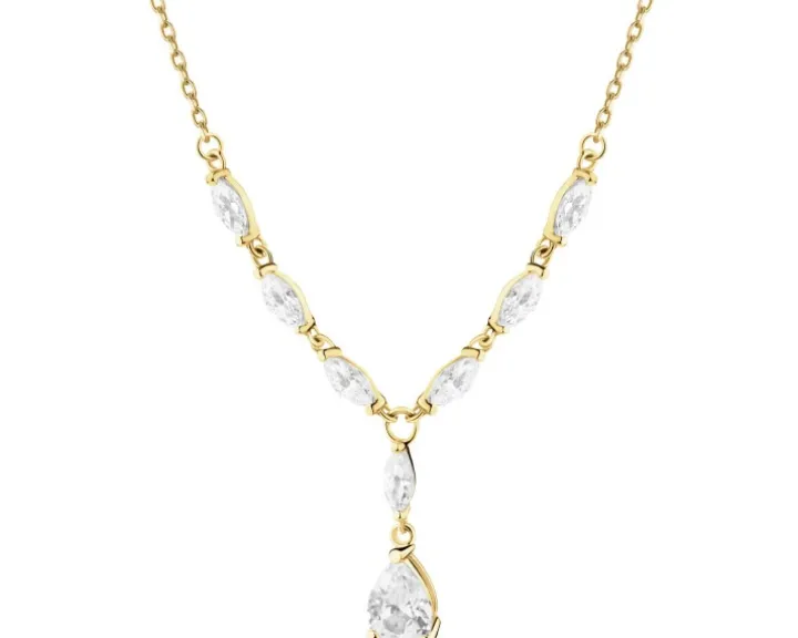 Złoty naszyjnik z cyrkoniami