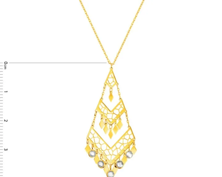 Złoty naszyjnik z cyrkoniami