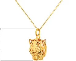 Złoty naszyjnik z cyrkoniami - puma