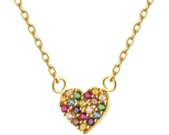 Złoty naszyjnik z cyrkoniami - serce