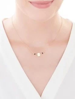 Złoty naszyjnik z cyrkoniami, ankier - koło