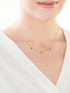 Złoty naszyjnik z cyrkoniami, ankier - serce