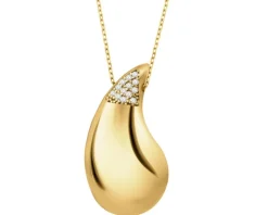 Złoty naszyjnik z cyrkoniami - łezka