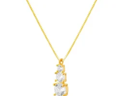 Złoty naszyjnik z cyrkoniami, kostka