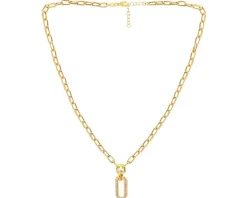 Złoty naszyjnik z cyrkoniami - paper clip