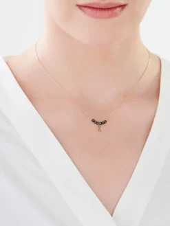 Złoty naszyjnik z cyrkoniami, ankier - nieskończoność