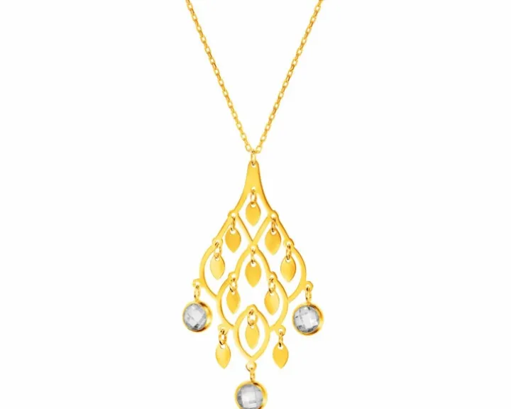 Złoty naszyjnik z cyrkoniami