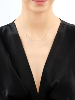 Złoty naszyjnik z cyrkoniami - serca