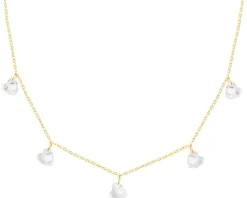 Złoty naszyjnik z cyrkoniami - serca