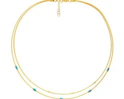 Złoty naszyjnik z emalią