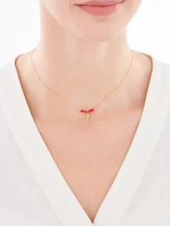 Złoty naszyjnik z emalią , ankier - róg obfitości