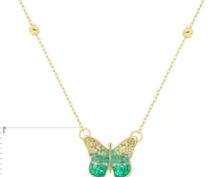 Złoty naszyjnik z emalią - motyl
