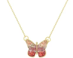 Złoty naszyjnik z emalią - motyl