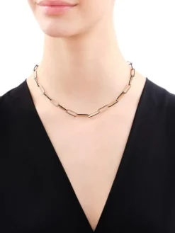 Złoty naszyjnik z emalią - paper clip