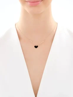 Złoty naszyjnik z emalią - serce