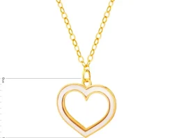 Złoty naszyjnik z emalią - serce