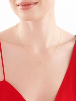 Złoty naszyjnik z emalią - serce