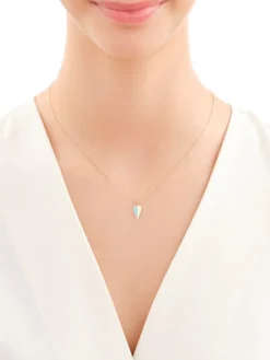 Złoty naszyjnik z emalią, ankier - serce