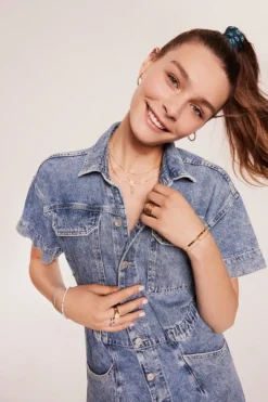 Złoty naszyjnik z emalią, ankier - łapacz snów