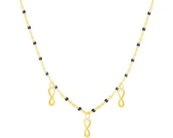 Złoty naszyjnik z emalią, skręcone blaszki - nieskończoność