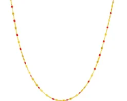 Złoty naszyjnik z emalią, skręcone blaszki