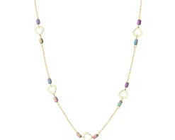 Złoty naszyjnik z hematytami - serca