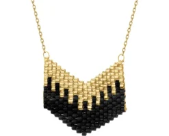 Złoty naszyjnik z koralikami